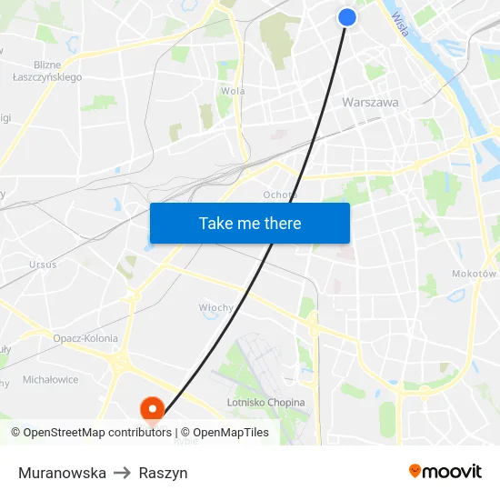 Muranowska to Raszyn map