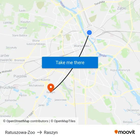 Ratuszowa - Zoo to Raszyn map
