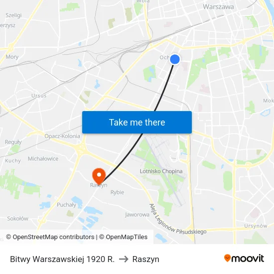 Bitwy Warszawskiej 1920 R. to Raszyn map