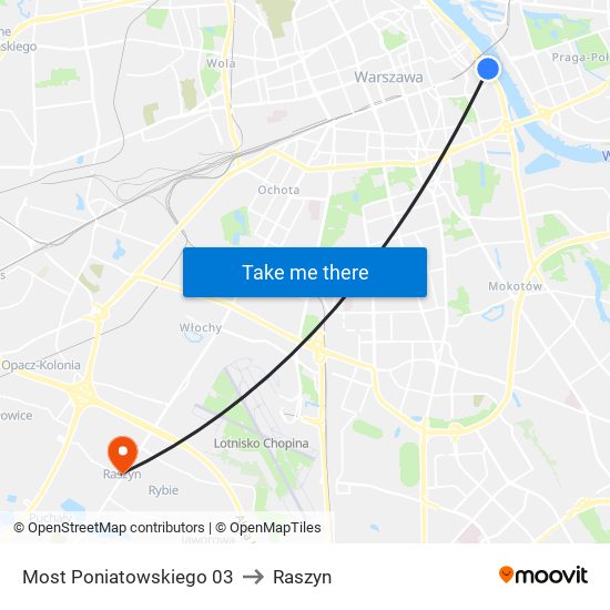 Most Poniatowskiego 03 to Raszyn map