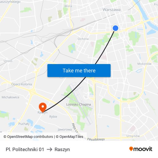 Pl. Politechniki 01 to Raszyn map