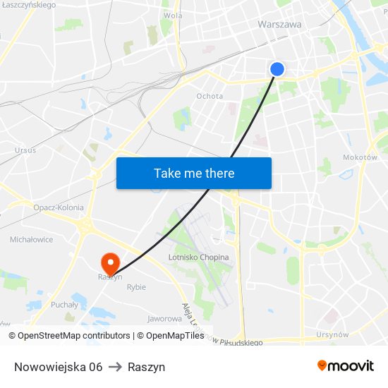 Nowowiejska 06 to Raszyn map