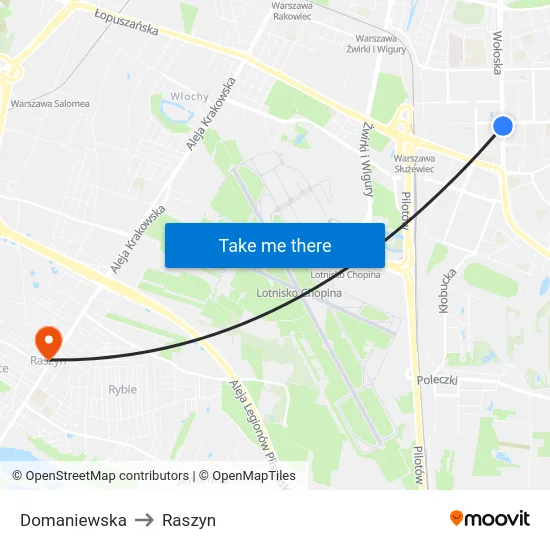 Domaniewska to Raszyn map