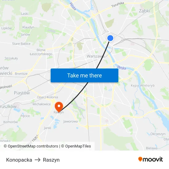 Konopacka to Raszyn map