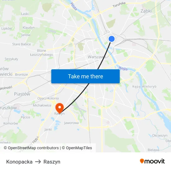 Konopacka to Raszyn map