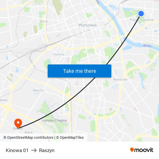 Kinowa to Raszyn map