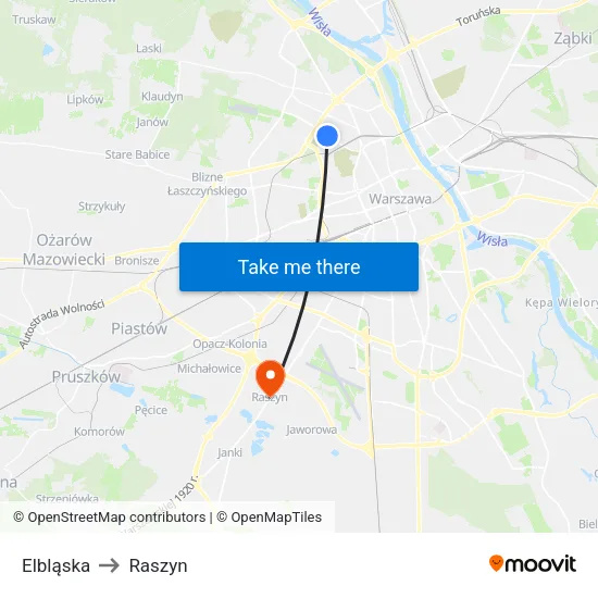 Elbląska to Raszyn map