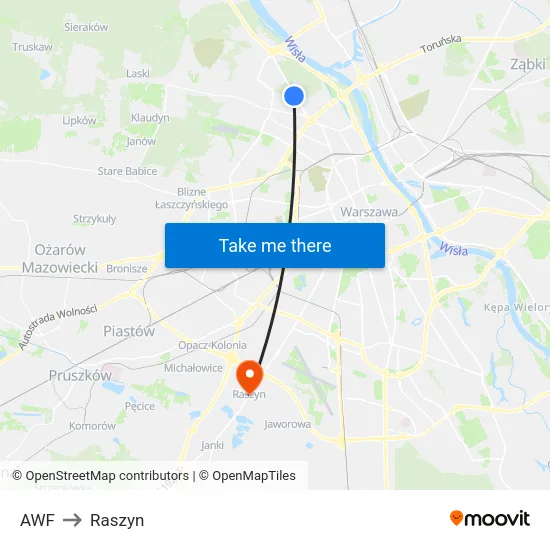 AWF to Raszyn map