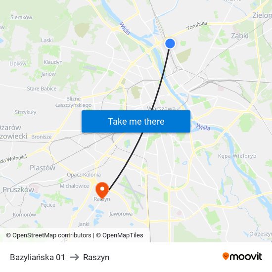 Bazyliańska 01 to Raszyn map