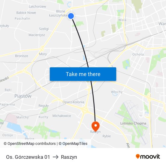 Os. Górczewska 01 to Raszyn map