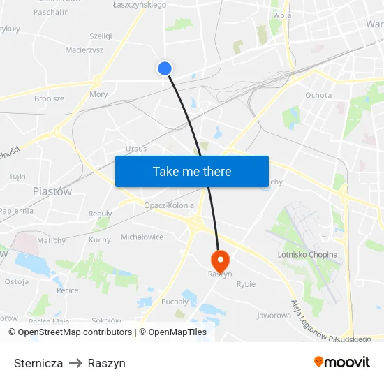 Sternicza to Raszyn map