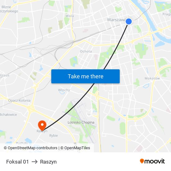 Foksal 01 to Raszyn map