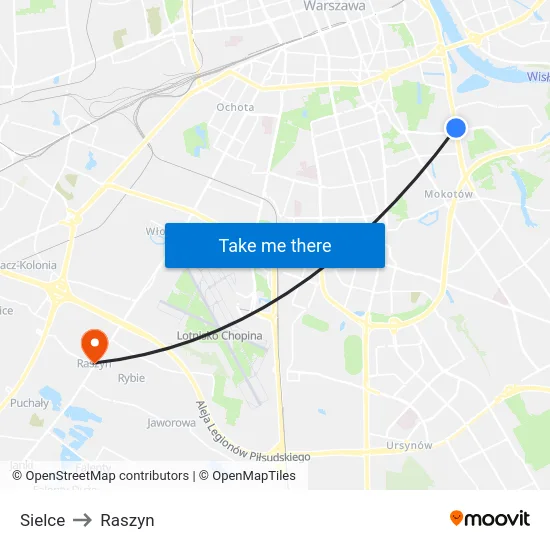 Sielce to Raszyn map