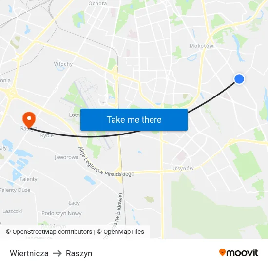 Wiertnicza to Raszyn map