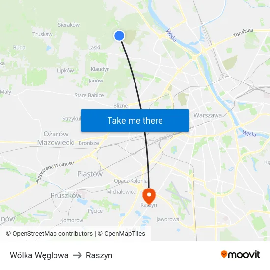 Wólka Węglowa to Raszyn map