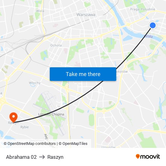 Abrahama 02 to Raszyn map