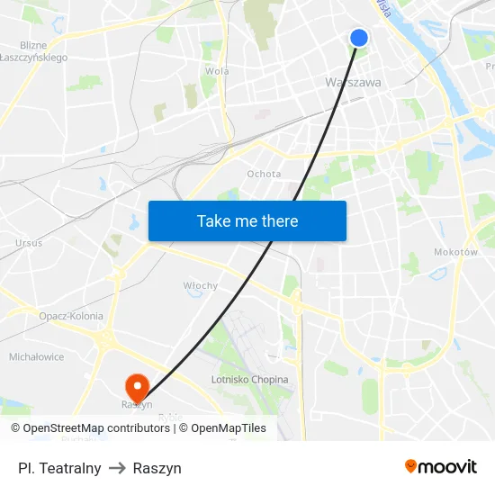 Pl. Teatralny to Raszyn map