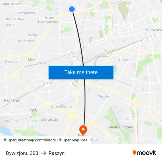Dywizjonu 303 to Raszyn map