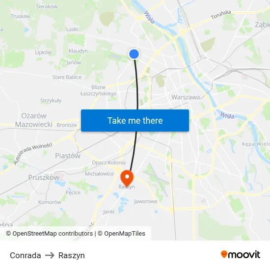 Conrada to Raszyn map