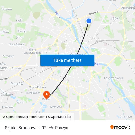 Szpital Bródnowski 02 to Raszyn map