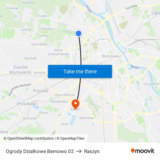 Ogrody Działkowe Bemowo 02 to Raszyn map