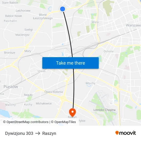 Dywizjonu 303 to Raszyn map