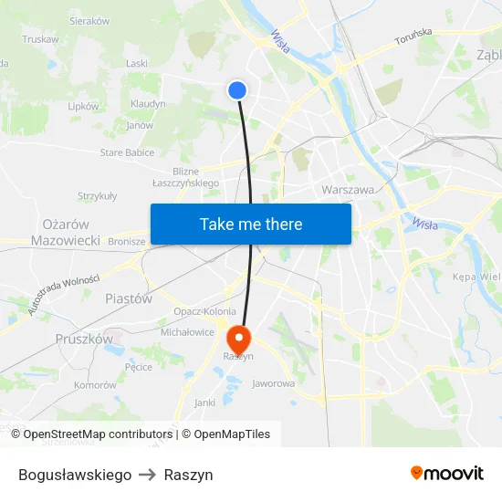 Bogusławskiego to Raszyn map