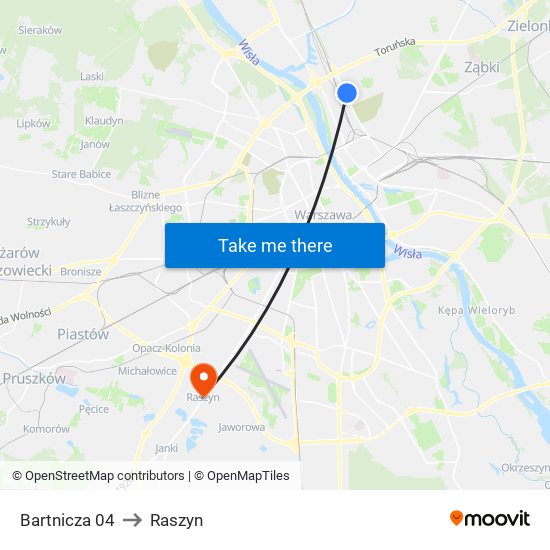 Bartnicza 04 to Raszyn map