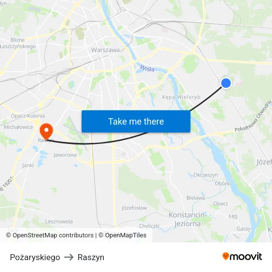 Pożaryskiego to Raszyn map