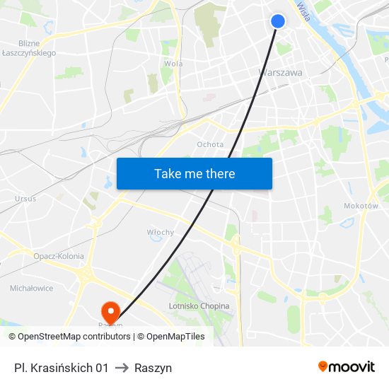 Pl. Krasińskich 01 to Raszyn map