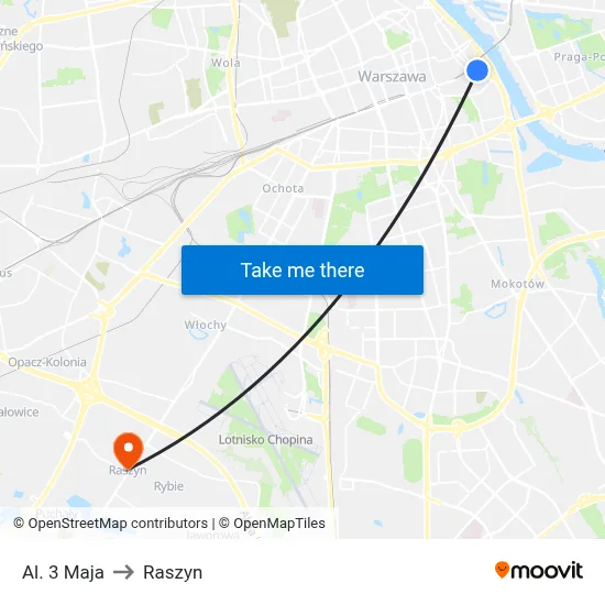 Al. 3 Maja to Raszyn map