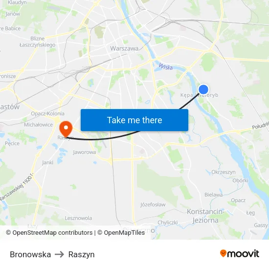 Bronowska to Raszyn map