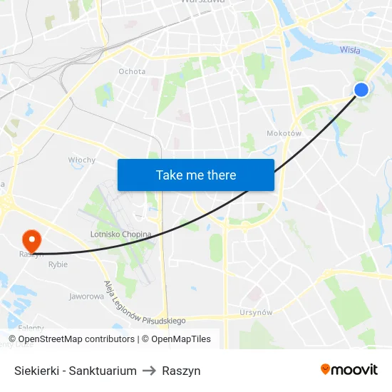 Siekierki - Sanktuarium to Raszyn map