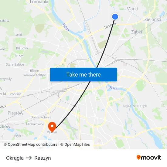 Okrągła to Raszyn map