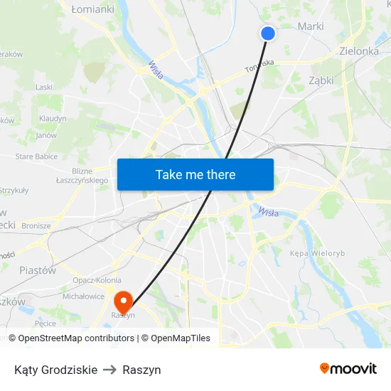 Kąty Grodziskie to Raszyn map