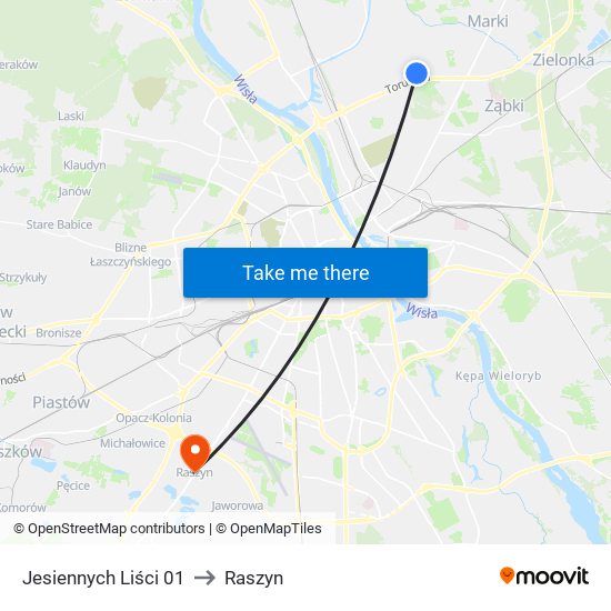 Jesiennych Liści 01 to Raszyn map