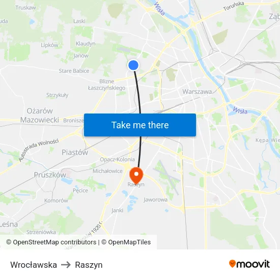 Wrocławska to Raszyn map