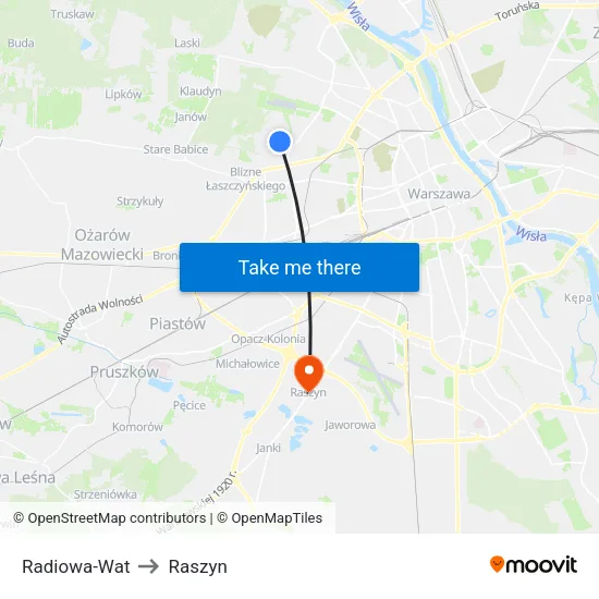 Radiowa - WAT to Raszyn map