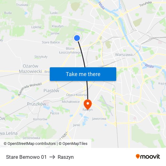 Stare Bemowo 01 to Raszyn map