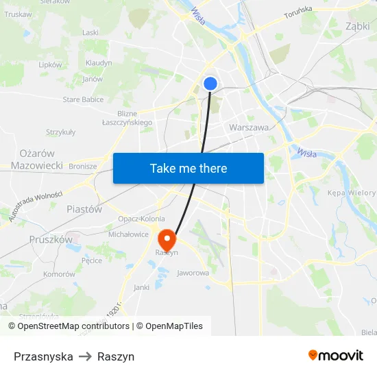 Przasnyska to Raszyn map