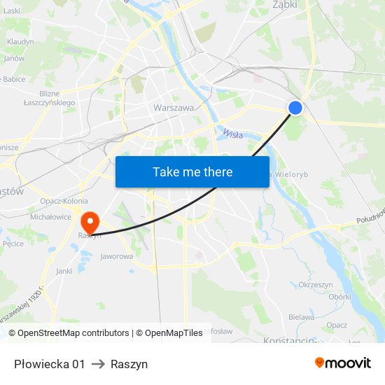 Płowiecka 01 to Raszyn map