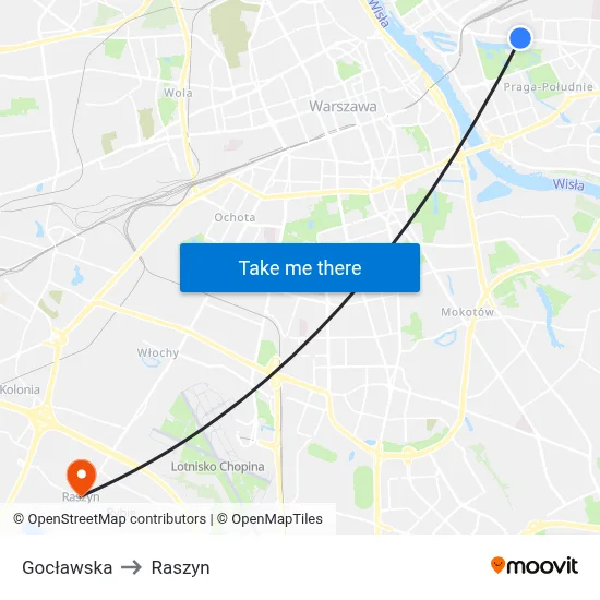 Gocławska to Raszyn map