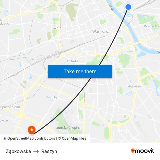 Ząbkowska to Raszyn map