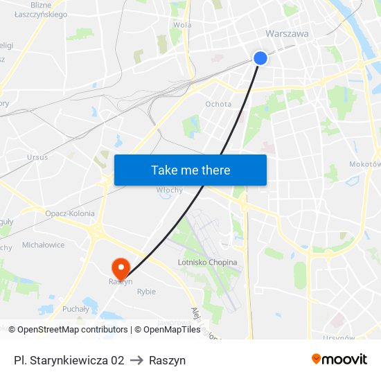 Pl. Starynkiewicza 02 to Raszyn map