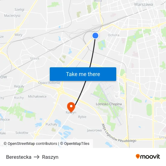 Berestecka to Raszyn map