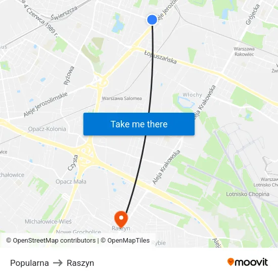 Popularna to Raszyn map