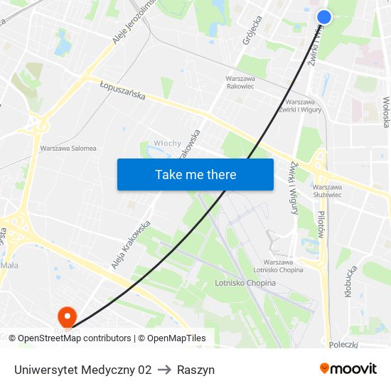 Uniwersytet Medyczny to Raszyn map