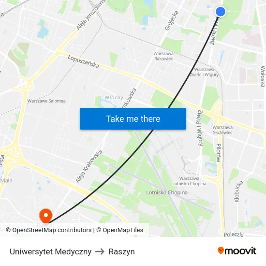Uniwersytet Medyczny to Raszyn map