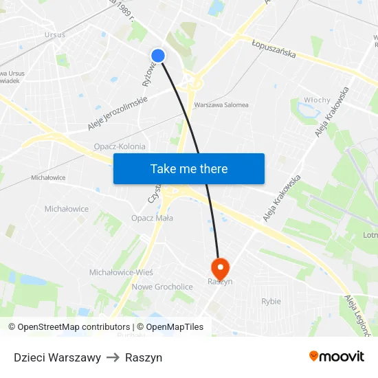 Dzieci Warszawy to Raszyn map