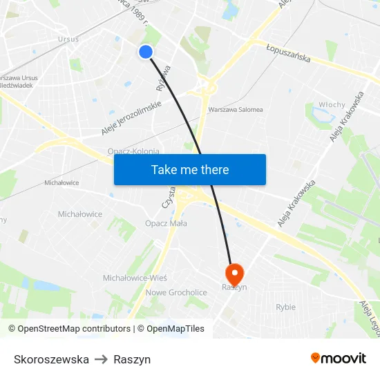 Skoroszewska to Raszyn map